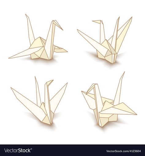 Crane Drawing, Japanese Drawing, Origami Tattoo, Crane Tattoo, Paper Cranes, Japanese Origami, Origami Folding, Origami Crane, Paper Crane