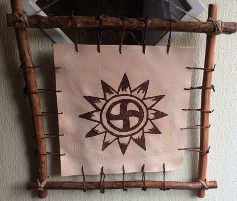 Choctaw symbol for happiness burned onto leather and then leather "sewn" onto a handmade wood frame. (made for my niece who is part Choctaw Indian) Choctaw Indian Tattoo, Choctaw Symbols, Choctaw Art, Symbol For Happiness, Choctaw Tribe, Choctaw Indian, Indian Tattoo Design, Symbol For Love, Choctaw Nation