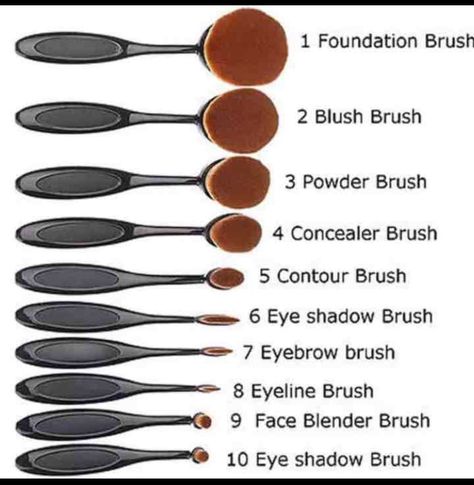 Oval Brush Guide                                                                                                                                                                                 More Oval Makeup, Oval Makeup Brush, Make Up Foundation, Alat Makeup, Makeup Brushes Guide, Blusher Brush, Oval Brush, Powder Contour, Tooth Brush