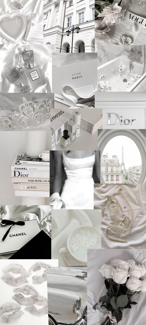 White rich girl aesthetic wallpaper Haute Couture Aesthetic Wallpaper, White Rich Aesthetic, Designer Wallpaper Aesthetic, White Wallpaper For Iphone Aesthetic, Rich Girl Wallpaper, Rich Girl Aesthetic Wallpaper, Luxury Aesthetic Wallpaper, Luxury Brands Aesthetic Wallpaper, White Aesthetic Collage