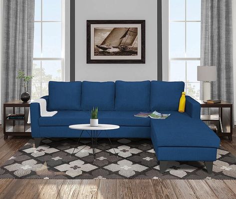 Product dimension in cm Package 1 = Length (213.36) sofa Breadth (76.20) Lounger Breadth (160.02) height (66.04) sitting height (41.91) Primary Material: Wood, secondary material :Foam Upholstery Material: Fabric : color : Blue Warranty : 1 year warranty for frame and foam ( We provide service warranty only for major materials If Wood Gets Broken, Or Foam Gets Sink & never come back till one hour in its original shape, only in this two conditions you can claim warranty, And foam gets soft that Room Sofa Design, Sofa Design Ideas, L Shaped Sofa Designs, L Shape Sofa Set, Living Room Sofa Design, 5 Seater Sofa, Sofa Set Designs, Stylish Sofa, L Shaped Sofa