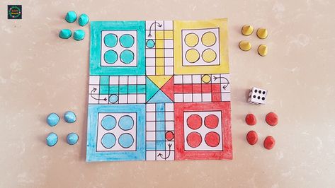 Make LUDO from 1 White Paper Sheet | LUDO GAME making at Home | Craft Stack #Ludo #PaperGame #PaperCraft #WhiteSheetCraft #A4SheetCraft #MakeBoardGame #LudoGame #PaperLudoGame #LudoGameMakingatHome Ludo Game, Homemade Board Games, King Drawing, School Art Activities, Game Making, Board Games Diy, Hair Style On Saree, Art Kits For Kids, Games Ideas