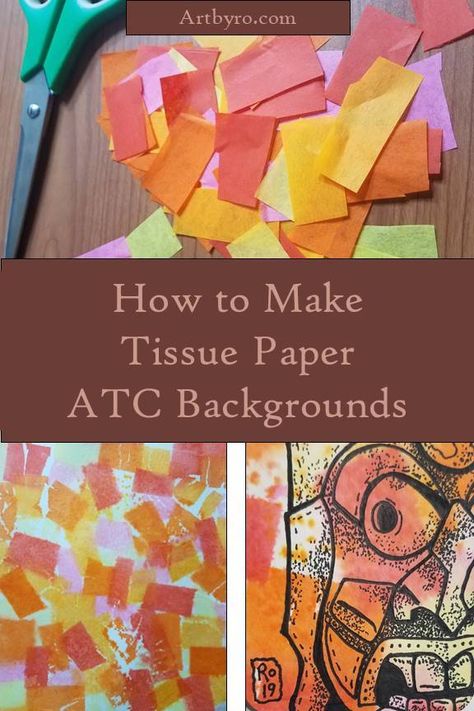 Paper Art Ideas, Artist Hacks, Trading Card Ideas, Art Therapy Directives, Artwork Easy, Tissue Paper Art, Paper Backgrounds, Art Trading Cards, Creating Artwork