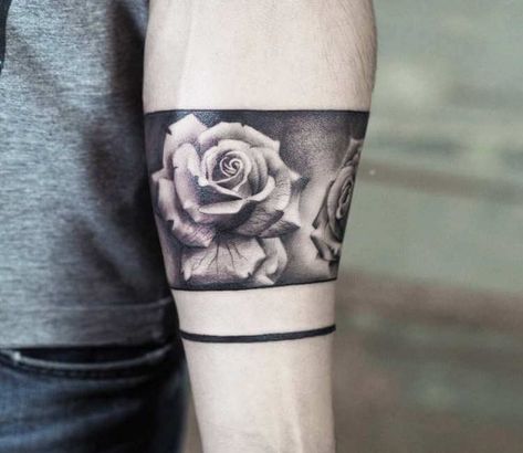 Tattoo photo - Rose tattoo by Jefree Naderali Rose Armband Tattoo, Band Tattoos For Men, Tattoo Band, Realistic Rose Tattoo, Cuff Tattoo, Rose Flower Tattoos, Rose Tattoo Sleeve, Rose Tattoos For Men, Rose Tattoos For Women