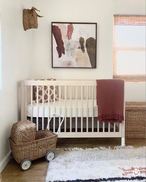 When choosing a pop of pink for my daughter’s nursery, I knew I wasn’t a “babydoll pink” kind of person. I decided on a deep dusty rose shade that almost reads like a neutral. And of course I always have to add a touch of wicker. Click the link in my bio for crib source and more! #rowhouseshop #neutralnursery #girlnursery #dustyrose http://liketk.it/2UbSZ #liketkit #LTKhome @liketoknow.it.home @liketoknow.it Nursery Wall Color, Dusty Rose Nursery, Modern Girl Nursery, Nursery Themes Neutral, Sports Nursery Theme, Rose Curtains, Rose Nursery, Baby Boy Nursery Themes