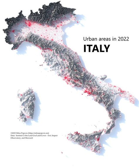 Make Your Own Map, Map Of Italy, Amazing Maps, Elevation Map, Escape Plan, Italy Map, Regions Of Italy, Land Use, Motion Graphics Design