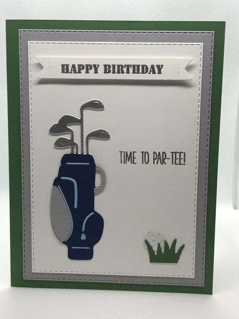 Golf Themed Greeting Cards, Golf Cards Handmade, Cards For Men Handmade, Birthday Male, Golf Birthday Cards, Men Cards, Golf Cards, Male Birthday, Simple Birthday Cards