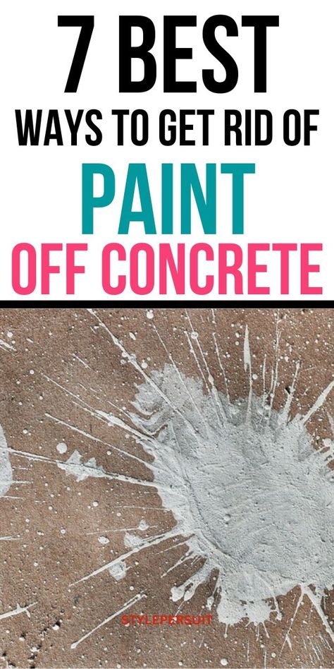 If you’ve got paint on your concrete surfaces, follow these steps to clean it up. Remove Paint From Concrete, How To Remove Paint, Clean Concrete, Remove Paint, Paint Remover, Painting Concrete, Laundry Hacks, Water Based Paint, Diy Household