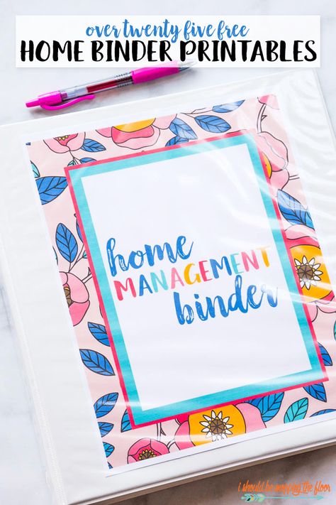 Over 25 Free Home Binder Printables to create the perfect home management system. Detailed instructions and lots of design choices. Home Binder Printables, Life Binder Printables, Homemaking Binder, Life Organization Binder, Binder Printables Free, Family Management, Family Emergency Binder, Home Organization Binders, Three Ring Binder