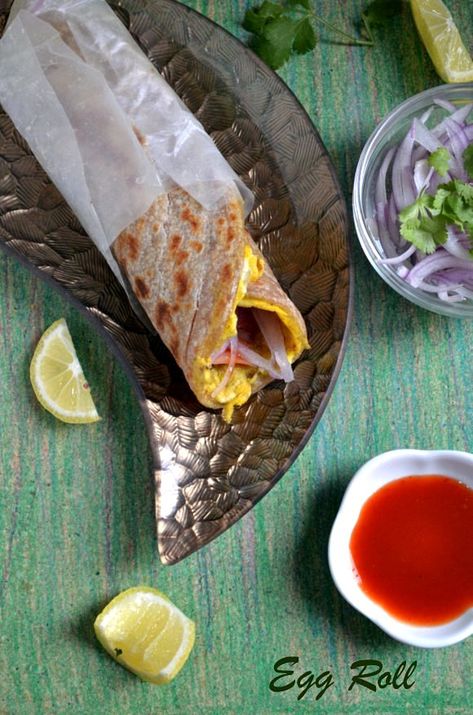 Nalini'sKitchen: Egg Roll/Indian Style Wrap Egg Roll Recipes Indian, Egg Wrap, Egg Roll Recipes, Roll Recipes, Recipes Indian, Egg Roll, Starters Recipes, Egg Rolls, Small Bites