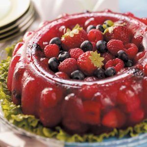 Sangria Gelatin Ring Recipe: How to Make It | Taste of Home Bundt Pan Recipes, Jello Mold Recipes, Gelatin Salad, Raspberry Salad, Gelatin Recipes, Jello Salad, Jello Molds, Jello Recipes, Smitten Kitchen