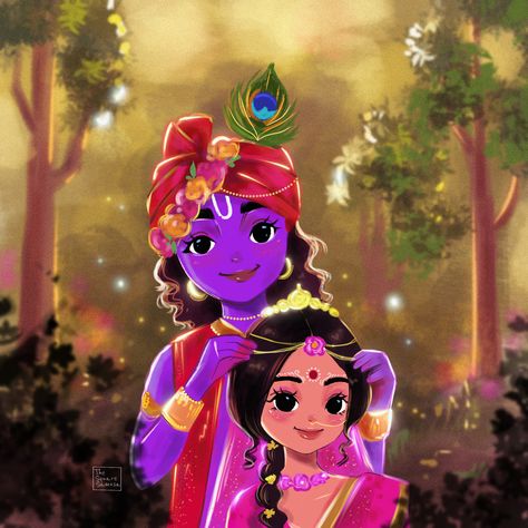 Made with Procreate Cartoons Krishna, राधे राधे, Krishna Drawing, Pictures Of Shiva, Little Krishna, Lord Krishna Hd Wallpaper, Radha Krishna Wallpaper, Vedic Art, Lord Krishna Wallpapers