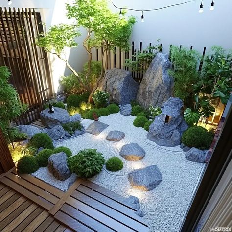 Japanese Zen Garden Backyard, Indoor Japanese Garden, Japanese Courtyard Garden, Japanese Backyard, Japanese Gardens Design Ideas, Small Japanese Garden, Japanese Garden Landscape, Buddha Garden, Zen Garden Design