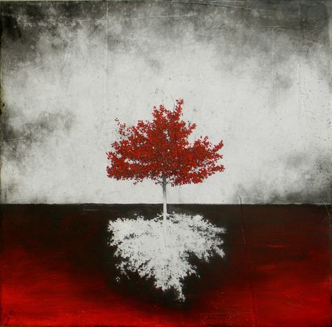 Red Abstract Art, Tree Watercolor Painting, Red Painting, Texture Painting On Canvas, Simple Canvas Paintings, Art Of Love, Canvas Painting Designs, Canvas Painting Diy, Black And White Painting