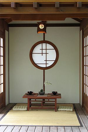 Japanese Tea Room, Japanese Homes, Garden Japanese, Tea Houses, Zen Interiors, Japanese Home Design, Japanese Tea House, Japanese Style House, Japanese Zen Garden