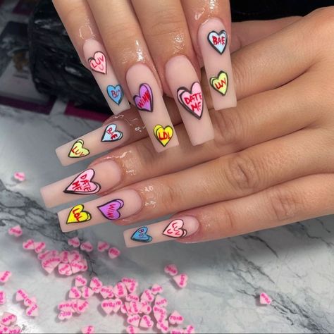 45+ Cute Korean Valentine's Day Nail Designs for 2024 | Valentines Nails Nail Designs Valentines, Nails Now, Nail Candy, Classy Acrylic Nails, Winter Nail Designs, Hot Nails, Fabulous Nails, Heart Nails, Fire Nails