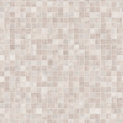 Modern mosaic tiles in a neutral colorway bring an elevated look to bathrooms, kitchens, and more. This realistic tile peel and stick wallpaper makes it easy to achieve a high-end look anywhere. Apply it to any smooth surface, even furniture. Mosaic Print Pattern, Footpath Texture, Illustrator Textures, Mosaic Tiles Texture, Tile Peel And Stick Wallpaper, Architecture Renders, Modern Mosaic Tile, Tile Peel And Stick, Neutral Tile