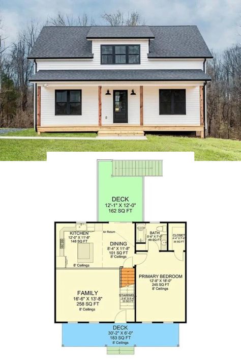 1,400 Sq Ft Country-Style Two-Story Cottage House Plan with 3-Bedroom Tiny House Two Story Home Plans, 1400 Sq Ft Floor Plans, 1400 Sq Ft Two Story House Plans, 1200 Sq Ft House Plans With Loft, 3 Bedroom Home Floor Plans 1400 Sq Ft, Open Concept 2 Story House Plans, Small House Plans Under 1000 Sq Ft 3 Bedroom, No Hallway Floor Plan, 1100 Sq Ft House Plans 3 Bedroom 2 Bath