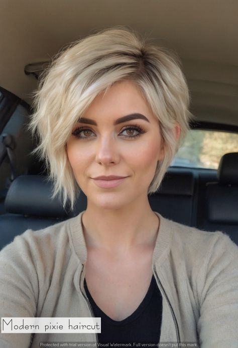 Discover 30 chic short hairstyles that suit every hair type and texture. Perfect for your next salon visit! Inverted Pixie Bob Hairstyles, Short No Layers Haircut, Short Angled Bob Haircut Choppy Layers, Pixie Medium Haircut, Stacked Back Haircut, Shaggy Asymmetrical Bob, Shaggy Stacked Bob, Short Textured Bob Thick Hair, Shaggy Pixie Bob With Bangs