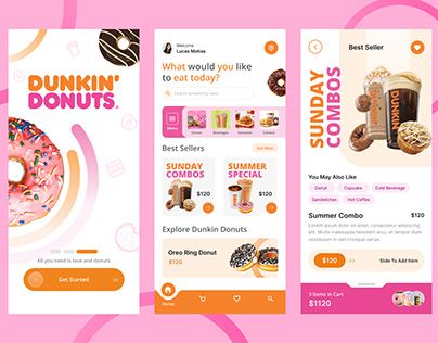 Menu Board Design, Dunkin Donut, Digital Menu Boards, Ux App Design, Ui Ux App, Digital Menu, Menu Board, Graphic Designs, Freelancing Jobs