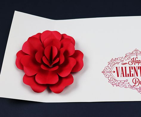 Rose Day Card, Pop Up Valentine Cards, Valentine's Activities, Silhouette Cameo 3, Valentine Day Card, Rose Valentine, Diy Greeting Cards, Valentines Day Cards Handmade, Paper Machine