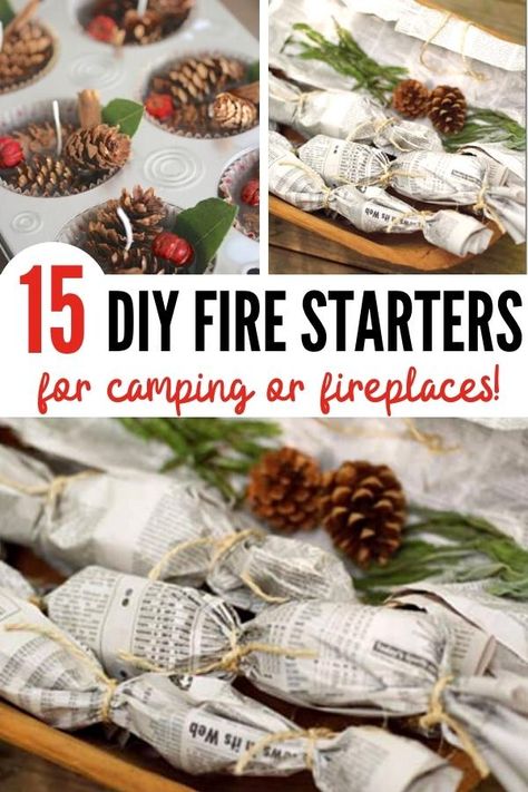 Winter Camping Food, Diy Fire Starters, Firestarters Diy, Homemade Fire Starters, Pinecone Fire Starters, Camping Fire Starters, Fire Starters Diy, Holiday Hacks, Fire Starter Kit