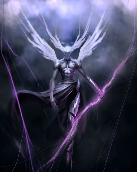 Book Of Enoch, Purple Lightning, Heaven Art, Cool Monsters, 다크 판타지, Dark Anime Guys, Fantasy Creatures Art, Dungeons And Dragons Homebrew, Fantasy Monster