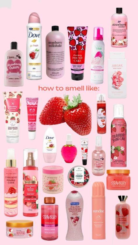 #likeitip#preppy #beauty #vibes #outfitinspo #music #wallpaper #movies #tv #strawberry#strawberryscented#strawberrycrea#strawberryshortcake#sallyhansen#dove#bathandbodyworks#boots#treehut#bodycare Strawberry Scented Products, Strawberry Shampoo, Wallpaper Movies, Strawberry Sundae, Strawberry Legs, Beauty Vibes, Strawberry Milkshake, Glow Up Tips, Body Skin Care Routine