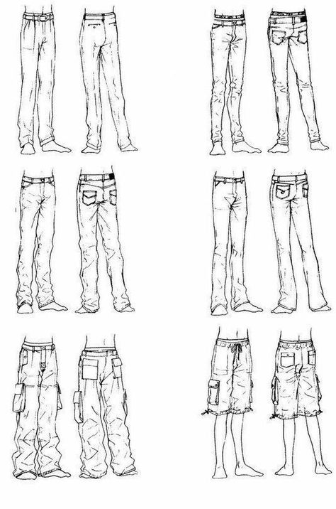 Clothing Practice, Reference Clothing, Suit Drawing, Jeans Drawing, Pants Drawing, Modeling Poses, Fashion Drawing Sketches, Clothing Sketches, Men Hair