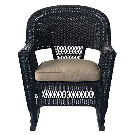 Western Porch, Outdoor Wicker Rocking Chairs, Comfort Chair, Wicker Rocker, Porch Chairs, Rocker Chair, Porch Rocker, Rocker Chairs, Brown Cushions