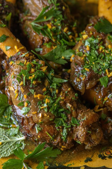 Persian-Spiced Lamb Shanks Recipe - NYT Cooking Lamb Shanks Recipe, Shanks Recipe, Roasted Leg Of Lamb, Lamb Shank Recipe, Grilled Lamb Chops, Lamb Shank, Leg Of Lamb, Lamb Dishes, Grilled Lamb