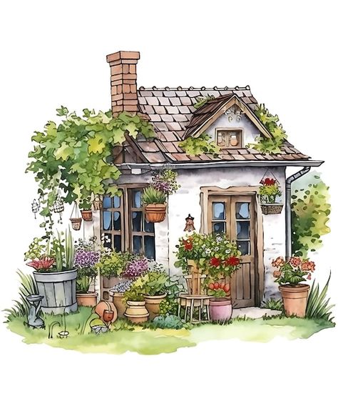 Page 13 | Backyard Drawing Images - Free Download on Freepik Drawn Houses Illustrations, Cottage Sketch Simple, House Watercolor Illustration, Cute Cottage Illustration, Garden House Drawing, House Pictures Drawing, Vintage House Drawing, Buildings To Draw, Cottage Drawing Simple