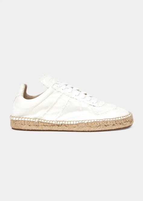 X5SZV Maison Margiela Frayed Denim Low-Top Espadrille Sneakers Espadrille Sneakers, Frayed Denim, Sneakers For Women, Stella Mccartney Adidas, Denim Cotton, Sneaker Collection, Designer Sneakers, Curator Style, Golden Goose Sneaker