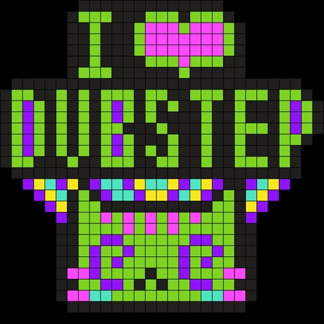 Rave Pixel Art, Dubstep Perler, Perler Bead Patterns Edm, Excision Perler Pattern, Rave Perler Beads, Edm Perler Bead Patterns, Scene Perler Beads, Excision Perler, Rave Perler Pattern