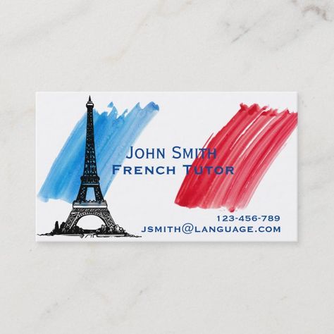 Great Britain Flag, Teacher Business Cards, Beautiful Words In English, Flag Symbol, Teacher Business, Tutoring Business, Modern Business Card, French Teacher, French Flag