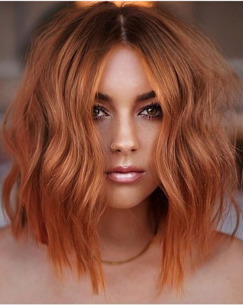 Red Balayage Hair, Hello Hair, Diy Hair Color, Amazing Hairstyles, Ginger Hair Color, Lob Hairstyle, Choppy Hair, Pretty Hair Color, Long Bob Hairstyles