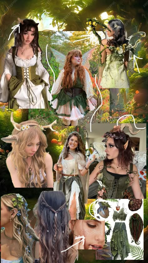 Elf Fairy Costume, Prom Enchanted Forest, Mother Nature Halloween, Fairy Cottagecore Aesthetic, Fairy Ren Faire, Ren Faire Fairy, Fairy Nature Aesthetic, Labyrinth Masquerade Ball, Halloween Fairy Costume