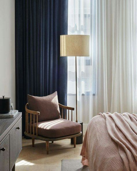 11 Howard Hotel, Dark Blue Curtains, Bedroom Moodboard, Navy Curtains, Scandi Bedroom, Interior Hotel, Soho Hotel, Copenhagen Design, Space Copenhagen