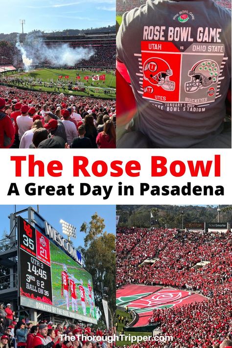 New Year's Day in Pasadena California is known for two things - the Tournament of Roses Parade and The Rose Bowl. I attended the Rose Bowl in 2022. Any college football fan would love the experience. I'll show you how my day went #Pasadena #RoseBowl Rose Bowl Parade, Old Town Pasadena, Tournament Of Roses Parade, Rose Bowl Stadium, Usa Destinations, Rose Parade, New Year’s Day, Vacation Activities, Visit Usa