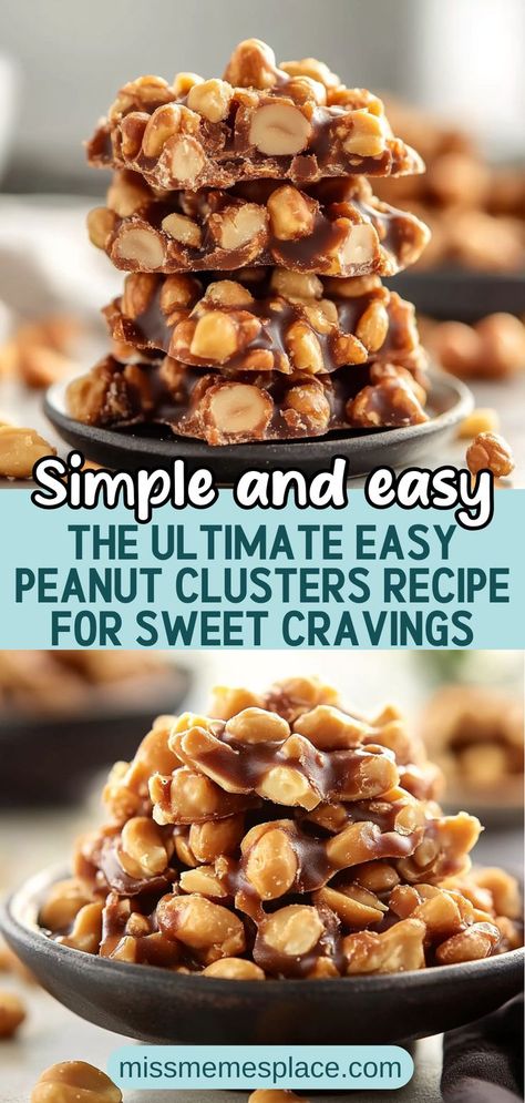 Peanut Clusters Easy, Easy Peanut Clusters, Peanut Clusters Recipe, Clusters Recipe, Chocolate Peanut Clusters, Different Nuts, Peanut Clusters, Sweet Cravings, Roasted Peanuts