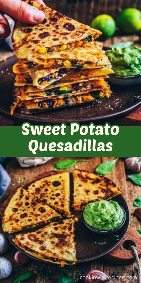 Vegan Sweet Potato Quesadillas Recipe - Cooking with Recipes Quesadilla Vegan, Gnocchi Vegan, Sweet Potato Quesadilla, Vegan Recipes Videos, Dairy Free Cheese, Quesadilla Recipes, Vegan Sweet Potato, Sweet Potato Recipes, Quesadillas