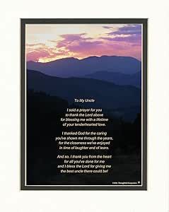 Uncle Gift with "Thank You Prayer for Best Uncle" Poem. Mts Sunset Photo, 8x10 Double Matted. Gift for Birthday, Christmas Gift for Uncle Uncle Poems, Prayer For Deceased, Christmas Gifts For Uncles, Gift For Uncle, Happy Birthday In Heaven, Uncle Birthday, Birthday In Heaven, Gifts For Uncle, Uncle Gifts