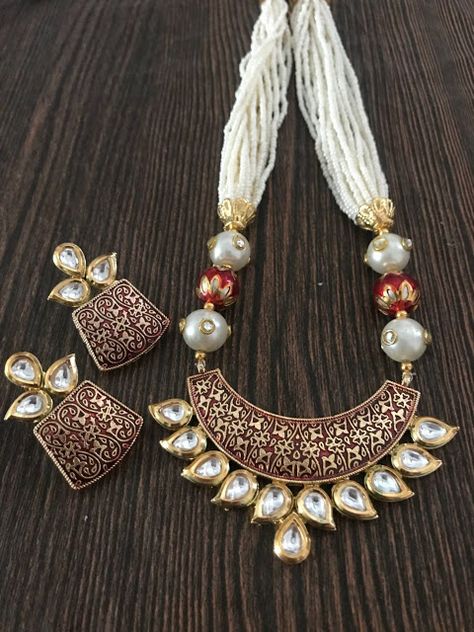 Theva Jewellery, Kundan Pendants, Thewa Jewellery, Aesthetic Jewellery, Indian Choker, Neck Pieces Jewelry, Jewellery Design Sketches, Kundan Jewelry, Jewelry Logo