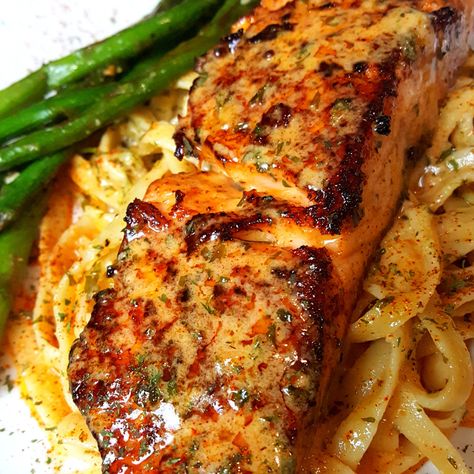 Cajun Butter Sauce Recipe, Cajun Butter Sauce, Salmon Butter, Salmon Recipes Baked Healthy, Cajun Salmon, Cajun Butter, Japanese Desserts, Butter Salmon, Atlantic Salmon