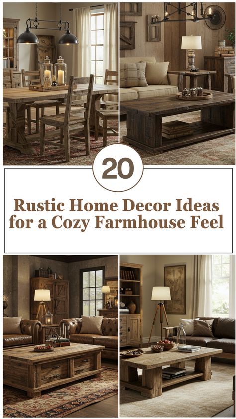 Love the warm and inviting feel of farmhouse decor? 🏡✨ Get inspired with these rustic home decor ideas to create a cozy, charming space filled with natural textures, vintage touches, and timeless style! 🌿🤎 #FarmhouseDecor #RusticStyle #CozyHome Cozy Rustic Home, Rustic Home Decor Ideas, Rustic Home, Rustic Home Decor, Timeless Style, Farmhouse Decor, Home Decor Ideas, Get Inspired, Farmhouse