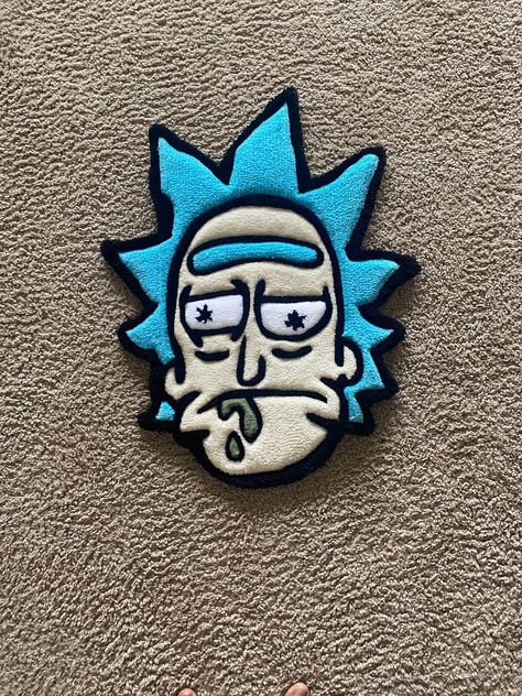 Rick Sanchez Rug Tuft Rugs, Y2k Designs, Rugs Ideas, Graphic Rug, Funky Rugs, Y2k Design, Rick Sanchez, Chest Piece Tattoos, Rug Ideas