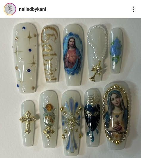 Rosary Nails, Stained Glass Church, Glitter Dust, Roblox Codes, Dream Nails, Fancy Nails, Cute Acrylic Nails, Swag Nails, Fashion Nails