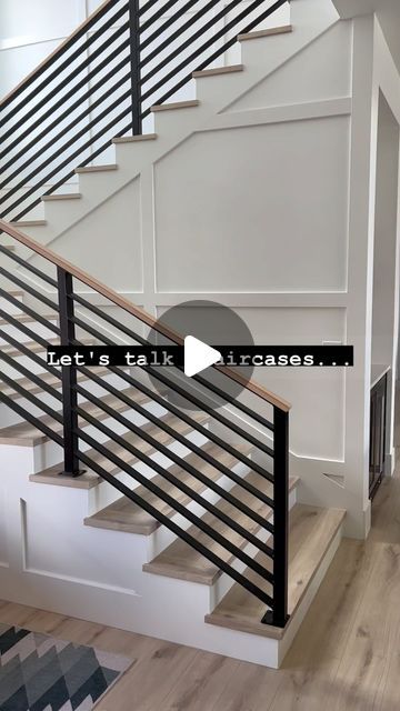 BROTHERS BUILDING LLC on Instagram: "Staircases can make a big difference in a house! For this custom build, we did a really modern hand railing with gorgeous trim work. We loved how it turned out!  . . . . #customstairs #luxuryhome #customtrim #stairsdesign #staircases #customhomes #customhomebuilder #customhomedesign #customhomebuilding #customhomebuilders #oregonhomes #oregonhome" Hand Rail Design, Hand Rails For Stairs Modern, Modern Staircase Railing, Hand Railing, Staircase Railings, Trim Work, Modern Staircase, Custom Home Designs, Stairs Design