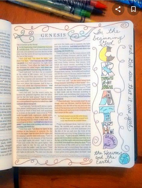 Bible Journaling For Beginners, Scripture Memorization, In The Beginning God, Journal Notes, Bible Journaling Ideas Drawings, Bible Journal Notes, Bible Study Plans, Journaling Inspiration, New Bible