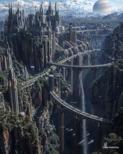 Fred Roma (@inter.galatica) • Photos et vidéos Instagram Scifi World Building, Sci Fi Utopian City, Desert City Futuristic, Futuristic Medieval City, Futuristic European City, Dimensional Travel, Technological Advancement, Scifi Artwork, Sci Fi Architecture